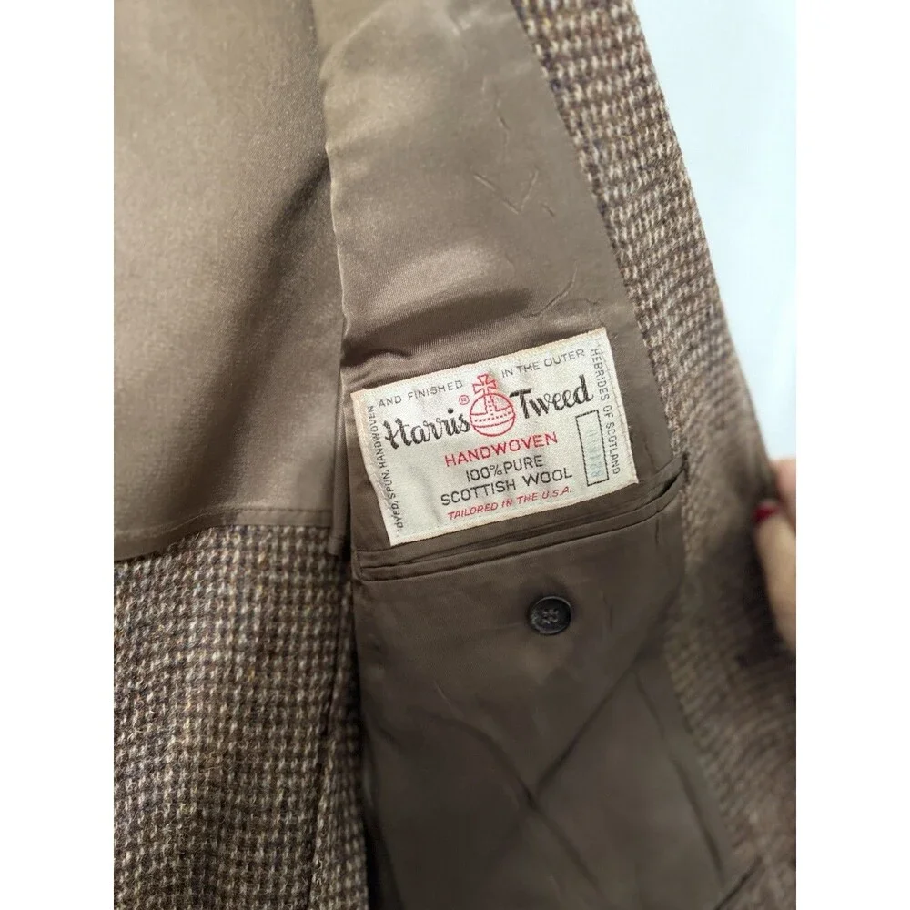 GANT Harris Tweed Mens Irish Wool Blazer Brown Sport Coat USA McAlpins Old Money